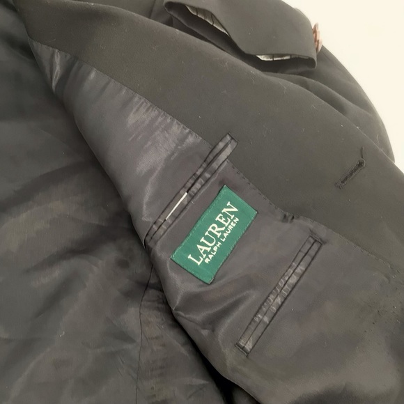 Lauren Ralph Lauren Mens Basic Two Button Blazer Jacket Black Size 16R - Picture 3 of 12